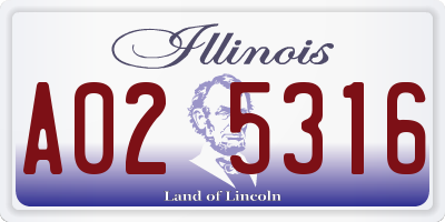 IL license plate A025316