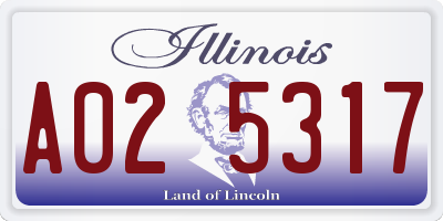 IL license plate A025317