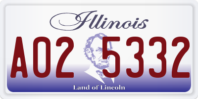 IL license plate A025332