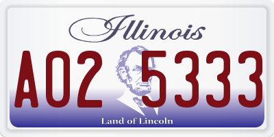 IL license plate A025333