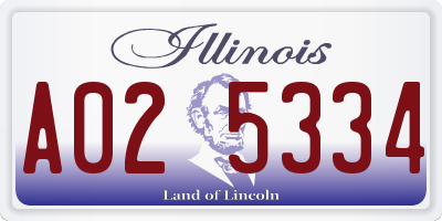 IL license plate A025334