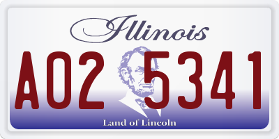 IL license plate A025341