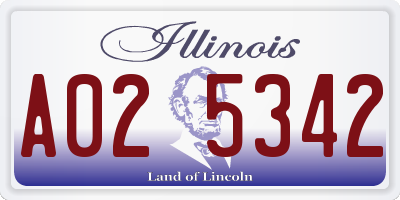 IL license plate A025342