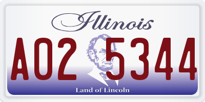 IL license plate A025344