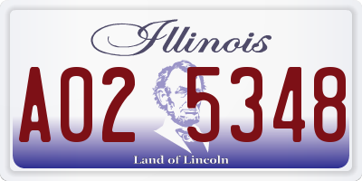 IL license plate A025348