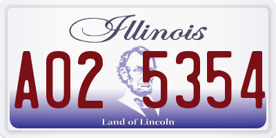 IL license plate A025354