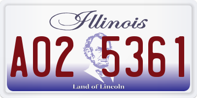 IL license plate A025361