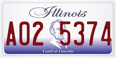IL license plate A025374