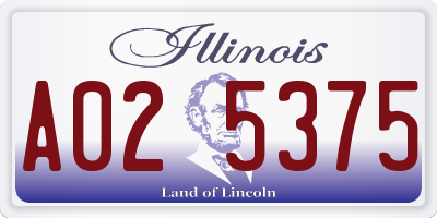 IL license plate A025375