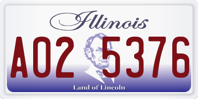 IL license plate A025376