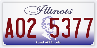 IL license plate A025377