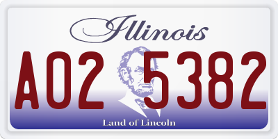 IL license plate A025382