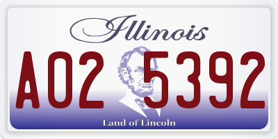 IL license plate A025392
