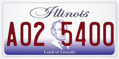 IL license plate A025400