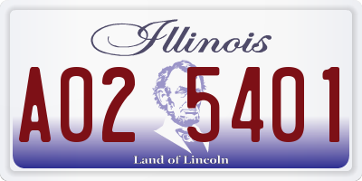 IL license plate A025401