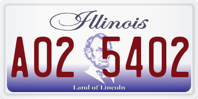 IL license plate A025402
