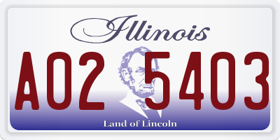 IL license plate A025403