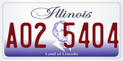 IL license plate A025404