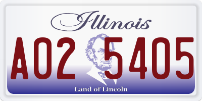IL license plate A025405