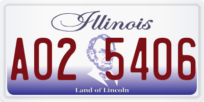 IL license plate A025406