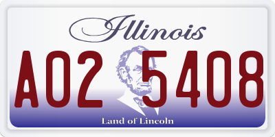 IL license plate A025408