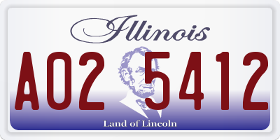 IL license plate A025412