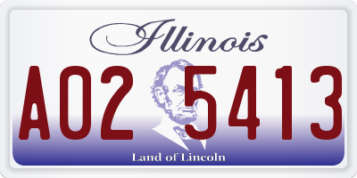IL license plate A025413