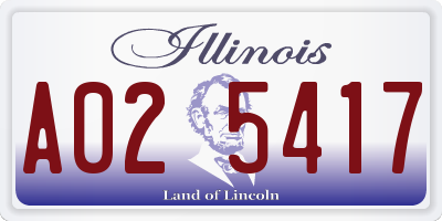 IL license plate A025417