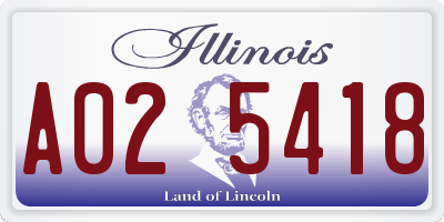 IL license plate A025418