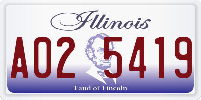 IL license plate A025419