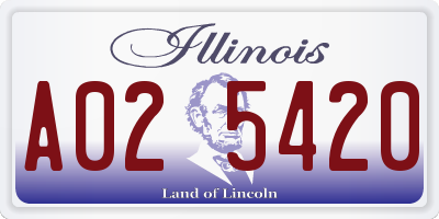 IL license plate A025420