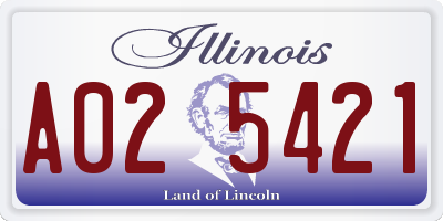 IL license plate A025421