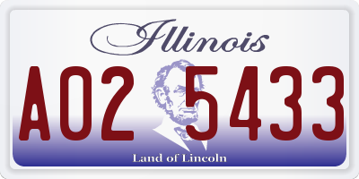 IL license plate A025433