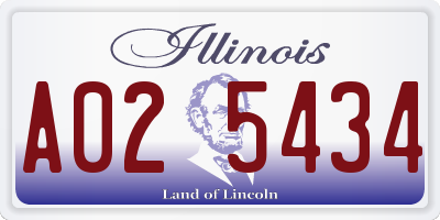 IL license plate A025434
