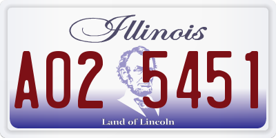 IL license plate A025451
