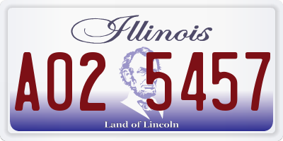 IL license plate A025457