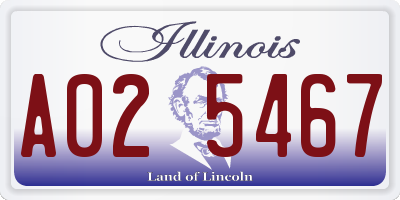 IL license plate A025467