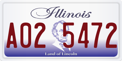 IL license plate A025472