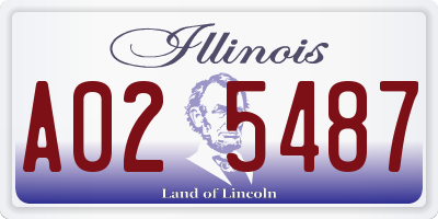 IL license plate A025487
