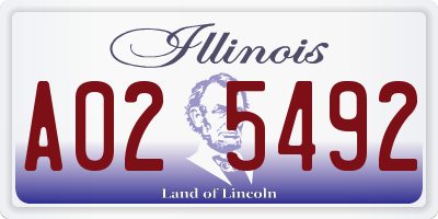 IL license plate A025492