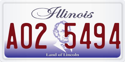 IL license plate A025494