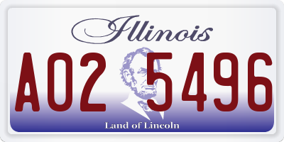 IL license plate A025496