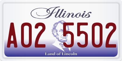 IL license plate A025502
