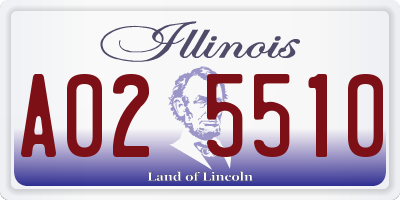 IL license plate A025510