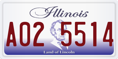 IL license plate A025514