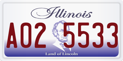 IL license plate A025533