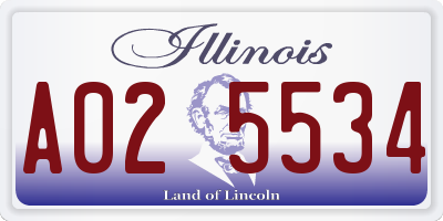 IL license plate A025534