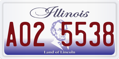 IL license plate A025538