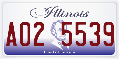 IL license plate A025539
