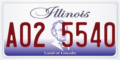 IL license plate A025540